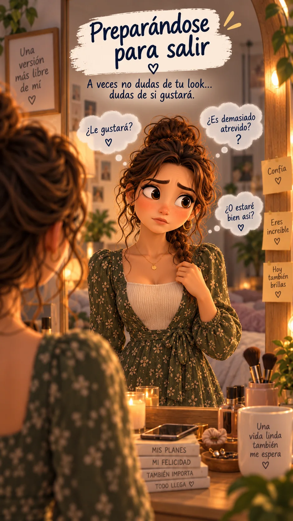 Marta preparándose antes de salir