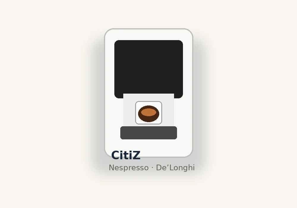 Ilustración de cafetera Nespresso De'Longhi CitiZ