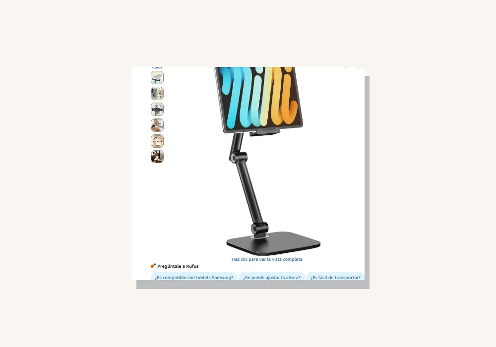 Soporte flexible para Kindle, tablet o móvil